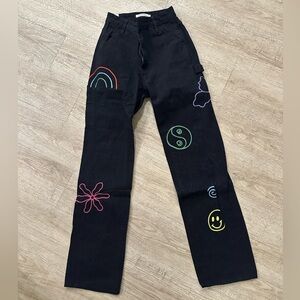 PACSUN Black Cargo Jeans